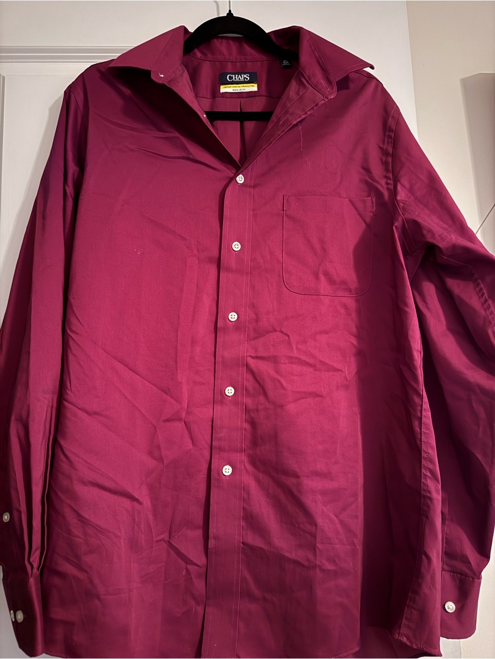 Chaps Men's Deep cranberry Button-Front Shirt Jacket